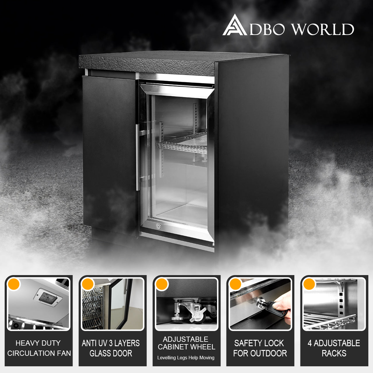 Aspire 6 Burner LPG Combination with Fridge and Sink Cabinets