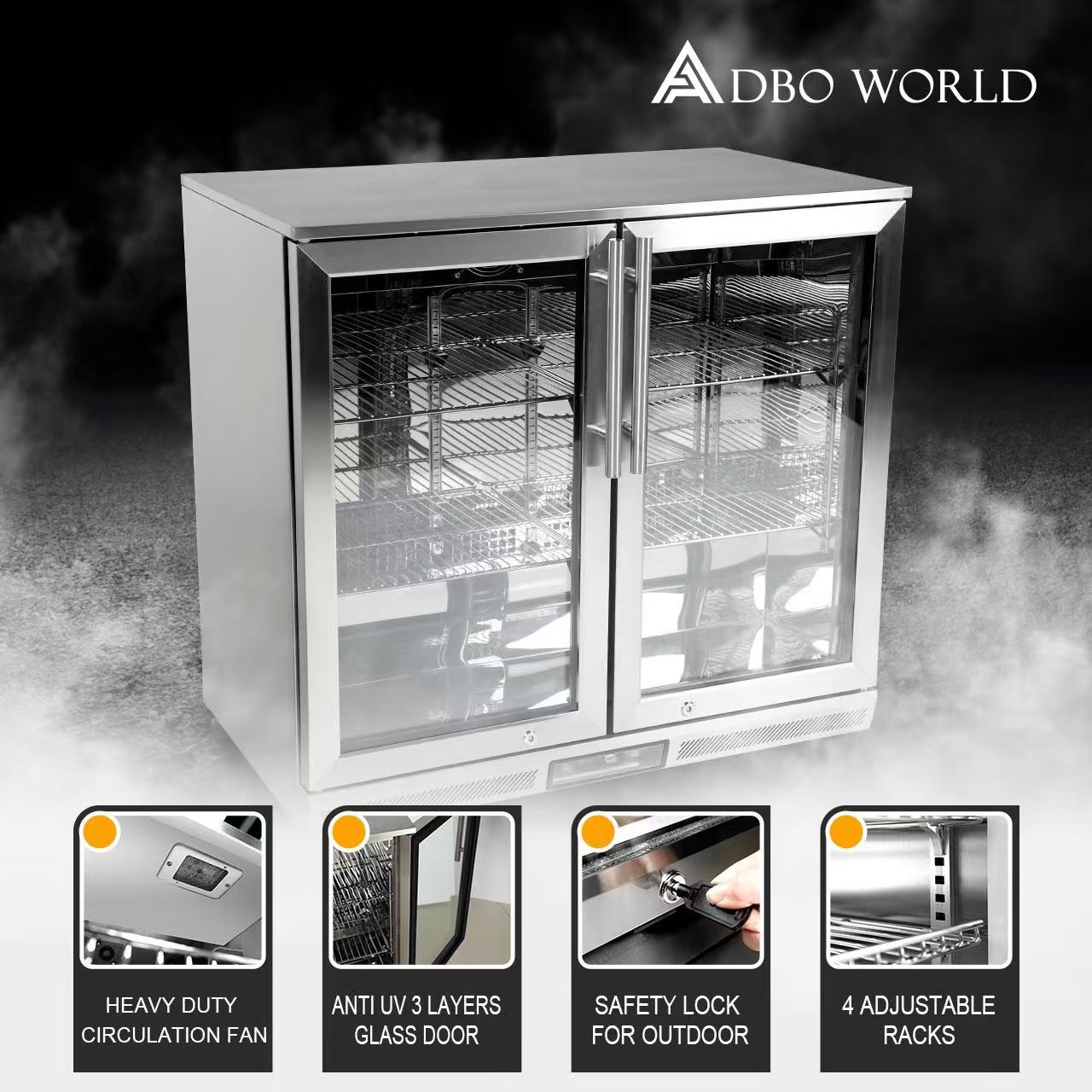 Aspire Double Door Stainless Steel Fridge