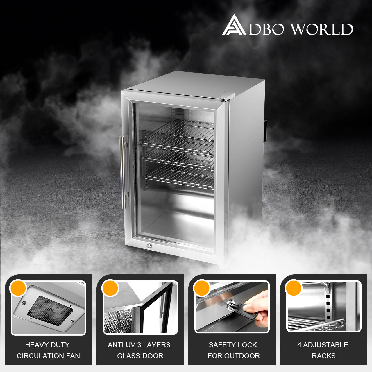 Aspire Single Door Stainless Steel Fridge