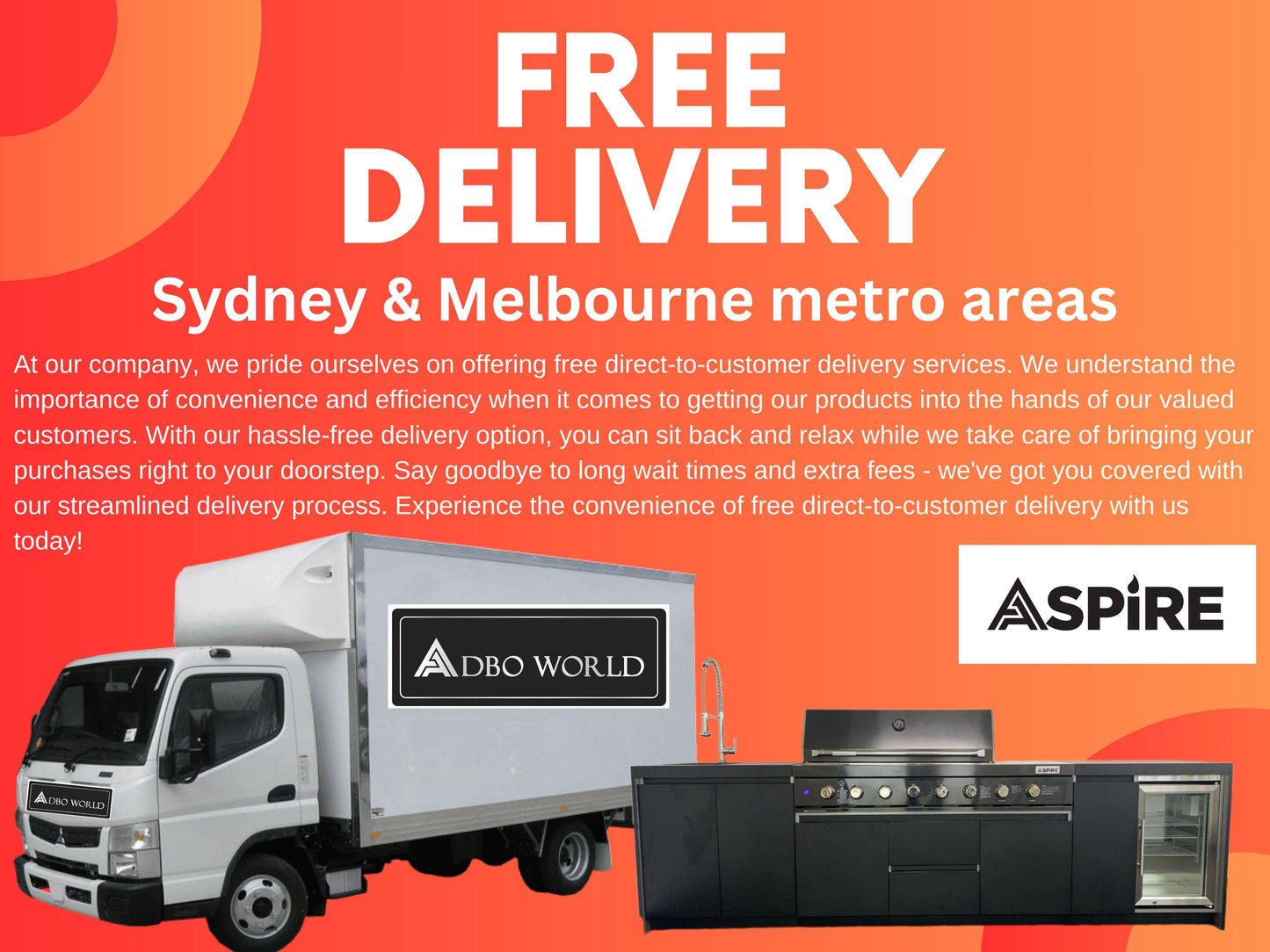 Aspire 6 Burner LPG GAS Combination with Double door Refridgerator, double door floor cabinet, corner cabinet and Sink Cabinets