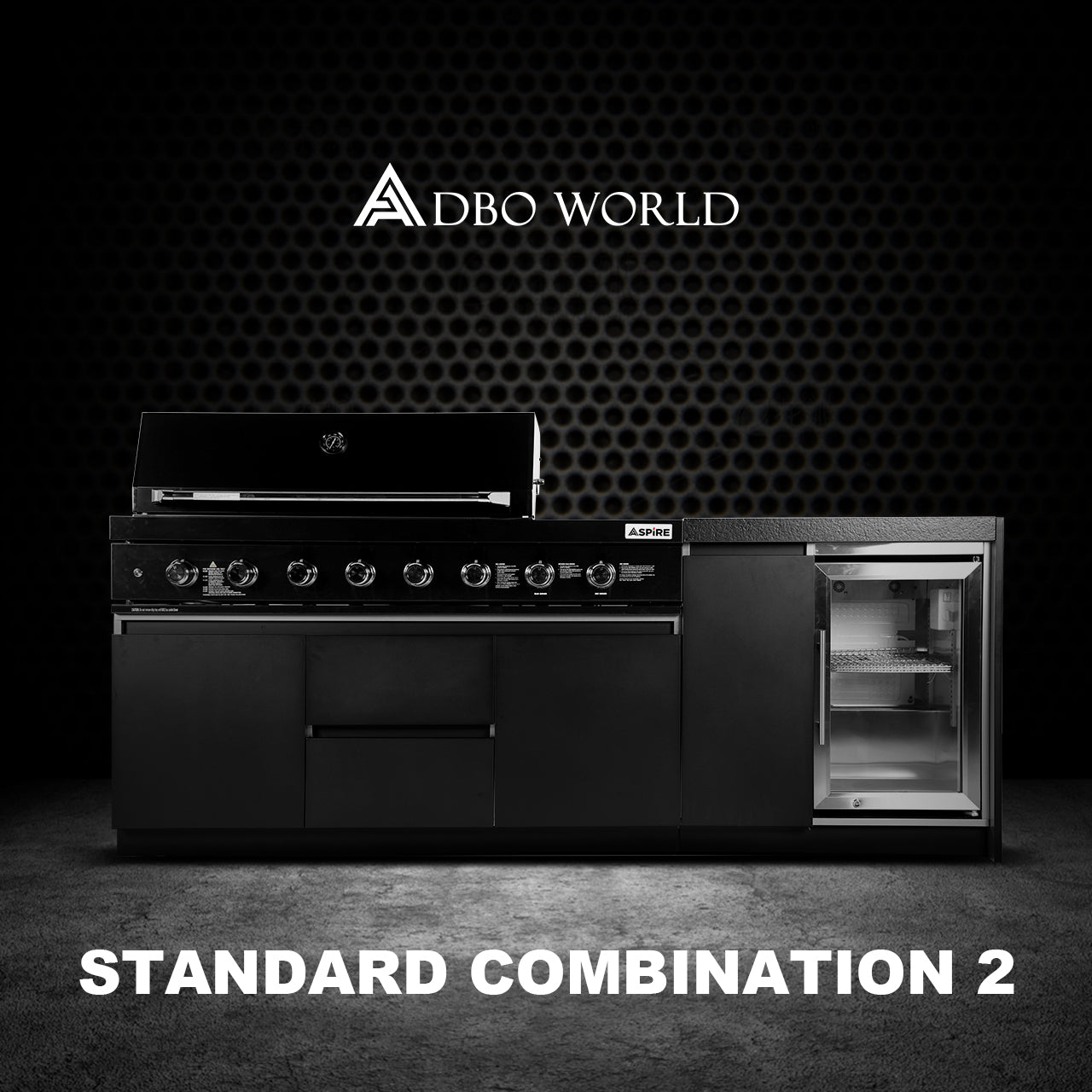 Aspire 6 Burner LPG GAS Combination with Single door Refrigerator Cabinet