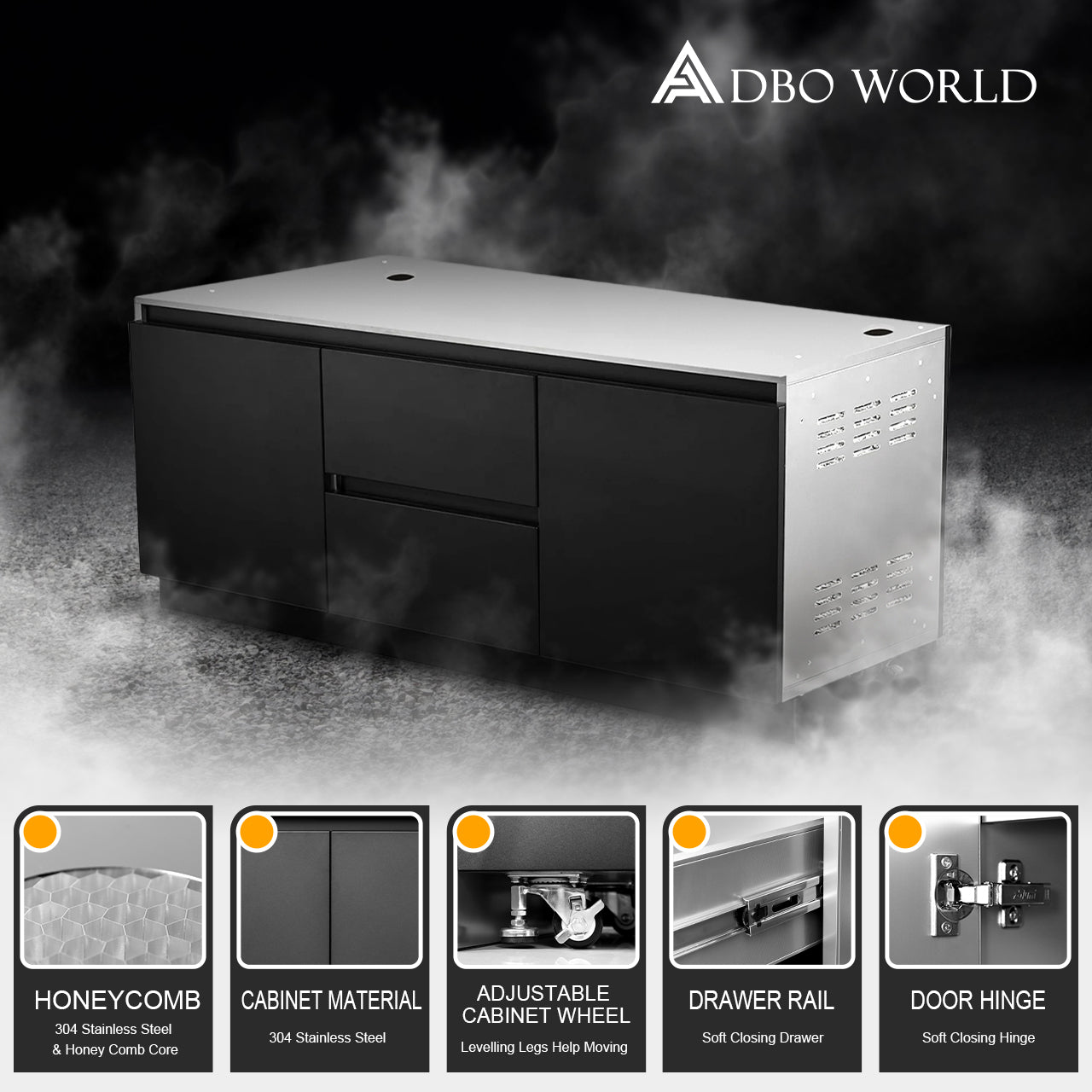 Aspire 6 Burner NAT GAS Combination with Grill cabinet -NATURAL GAS (does not include hose & Nat gas governor, they are supplied by an authorised Gas fitter / plumber)