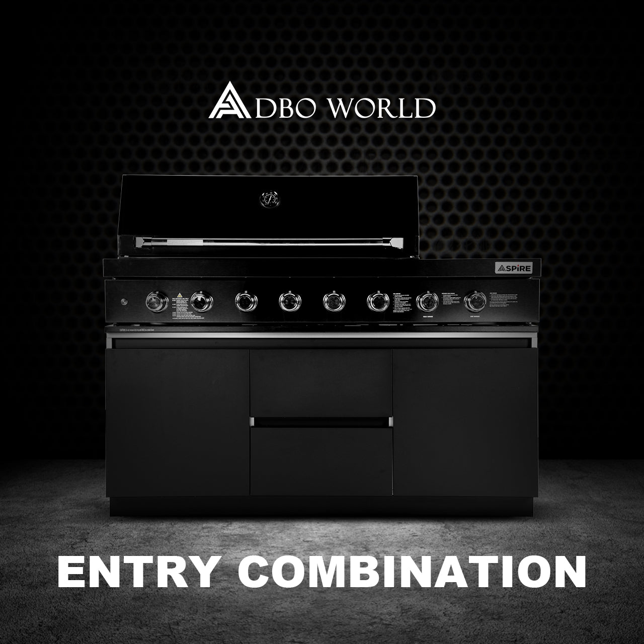 Aspire 6 Burner NAT GAS Combination with Grill cabinet -NATURAL GAS (does not include hose & Nat gas governor, they are supplied by an authorised Gas fitter / plumber)