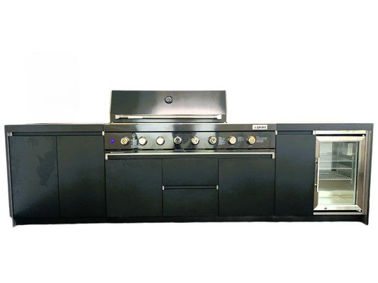 Aspire 6 Burner NATURAL GAS Combination with Fridge and Double Door floor Cabinet (NO sink)NATURAL GAS (does not include hose & Nat gas governor, they are supplied by an authorised Gas fitter / plumber)